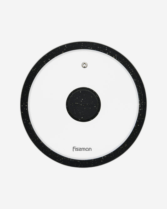 غطاء فيسمان الزجاجي 20 سم مع حافة سيليكون، أسود