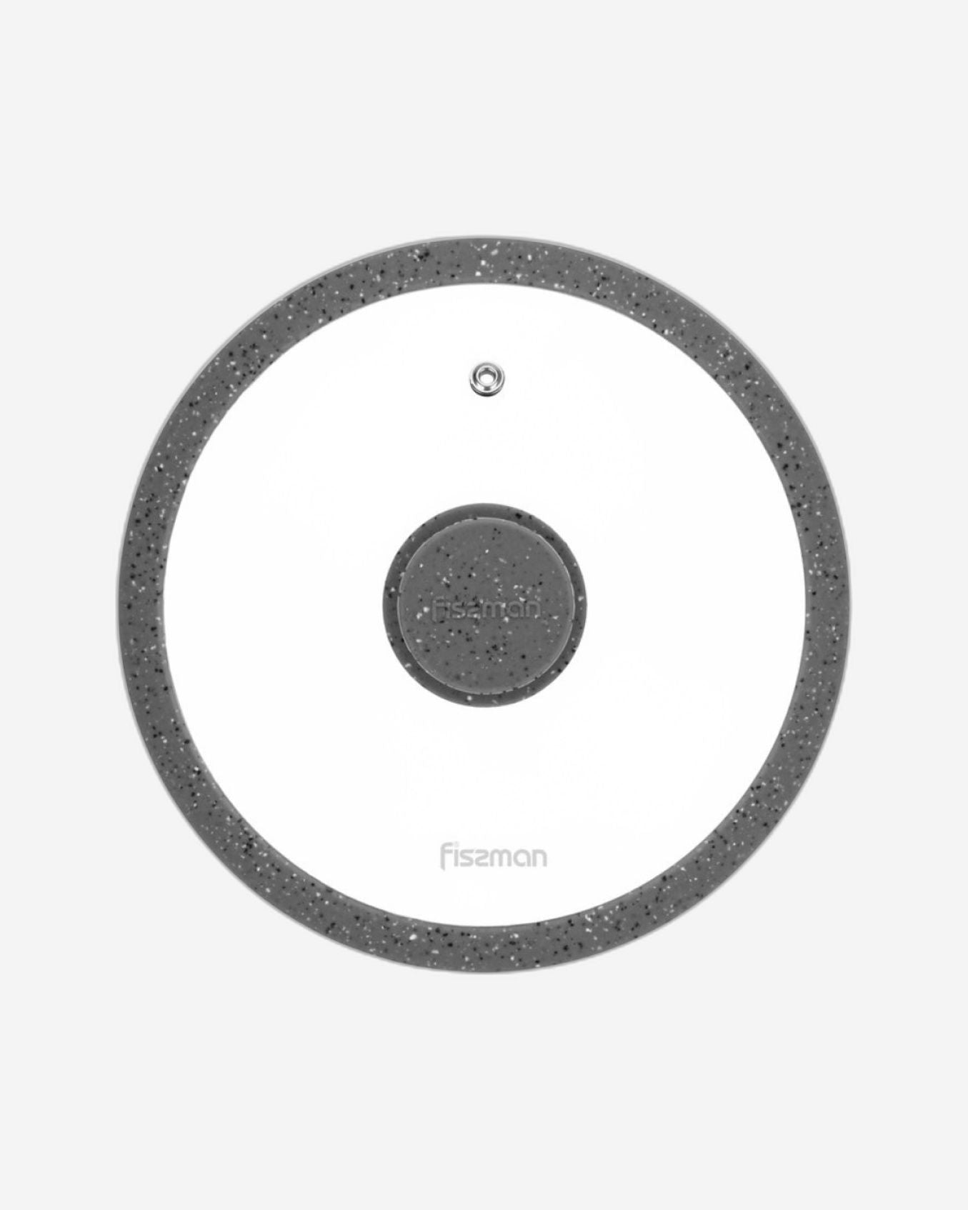 غطاء فيسمان الزجاجي 20 سم مع حافة سيليكون رخامية باللون الرمادي