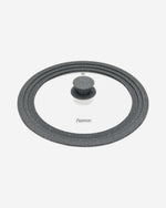 غطاء فيسمان متعدد المقاسات بحافة سيليكون رخامية 24/26/28 سم، شفاف/رمادي