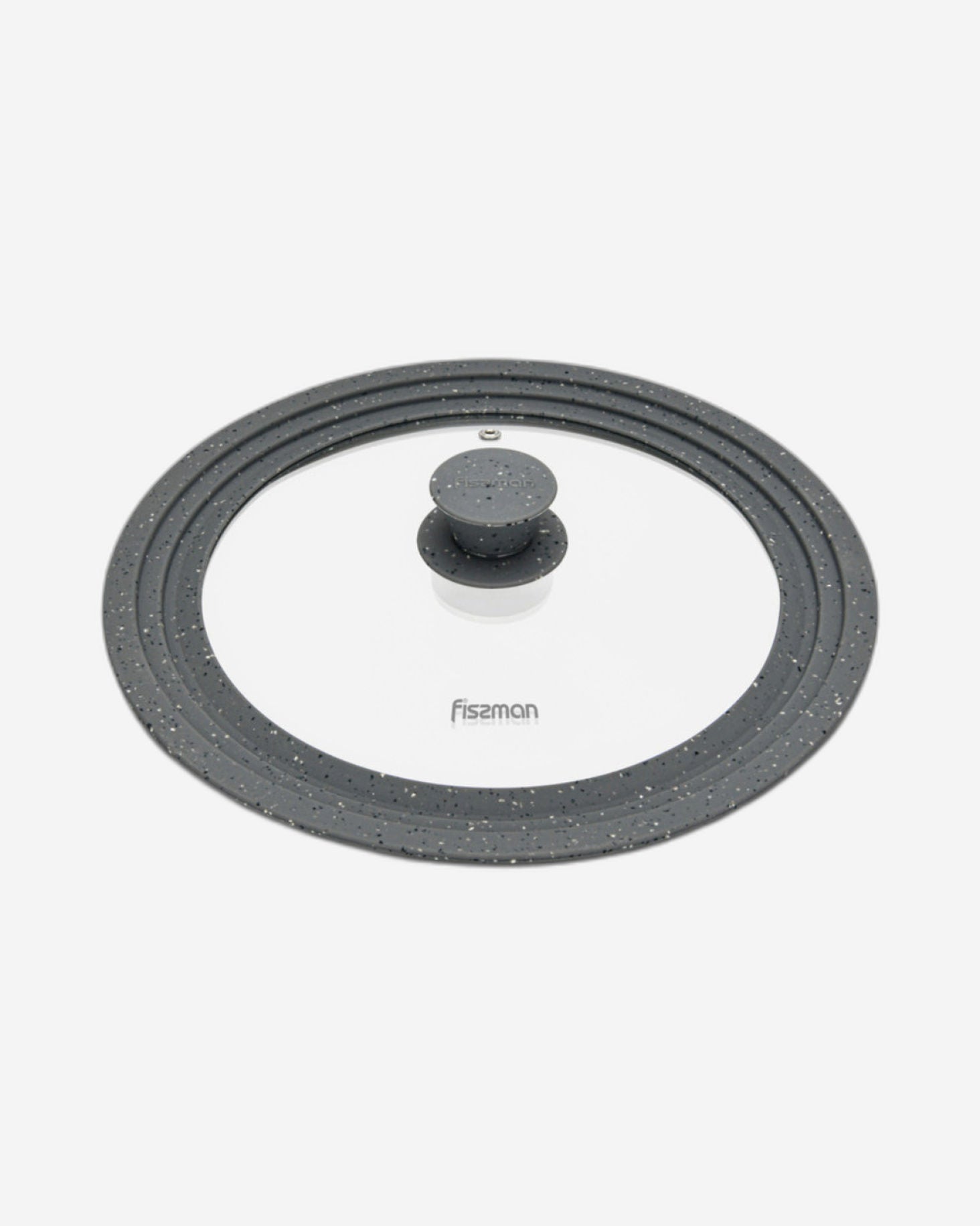 غطاء فيسمان متعدد المقاسات بحافة سيليكون رخامية 24/26/28 سم، شفاف/رمادي