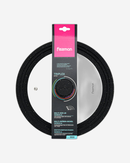 غطاء فيسمان متعدد الأحجام شفاف/أسود 26/28/30 سم