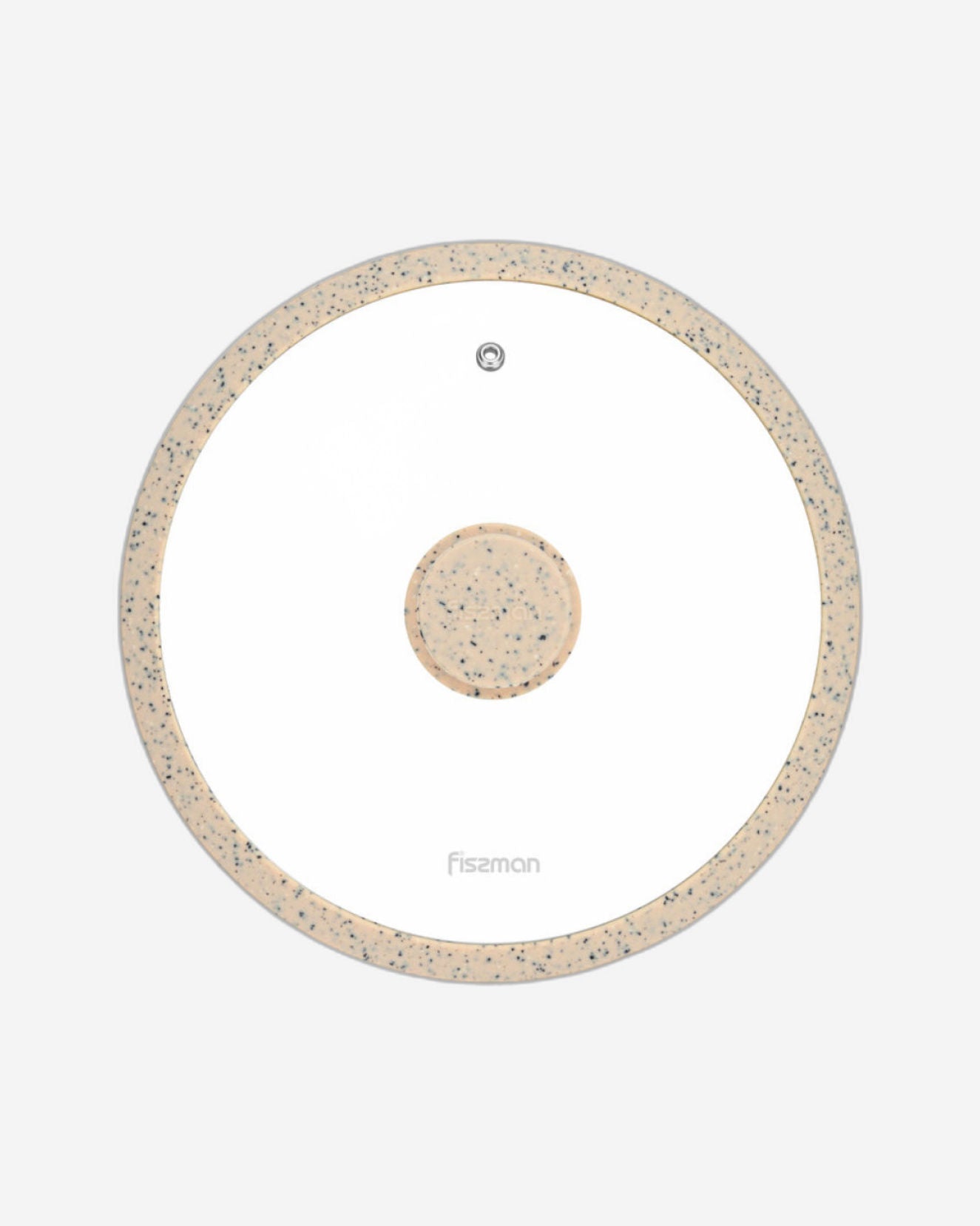 غطاء فيسمان الزجاجي 24 سم مع حافة سيليكون رخامية كريمي