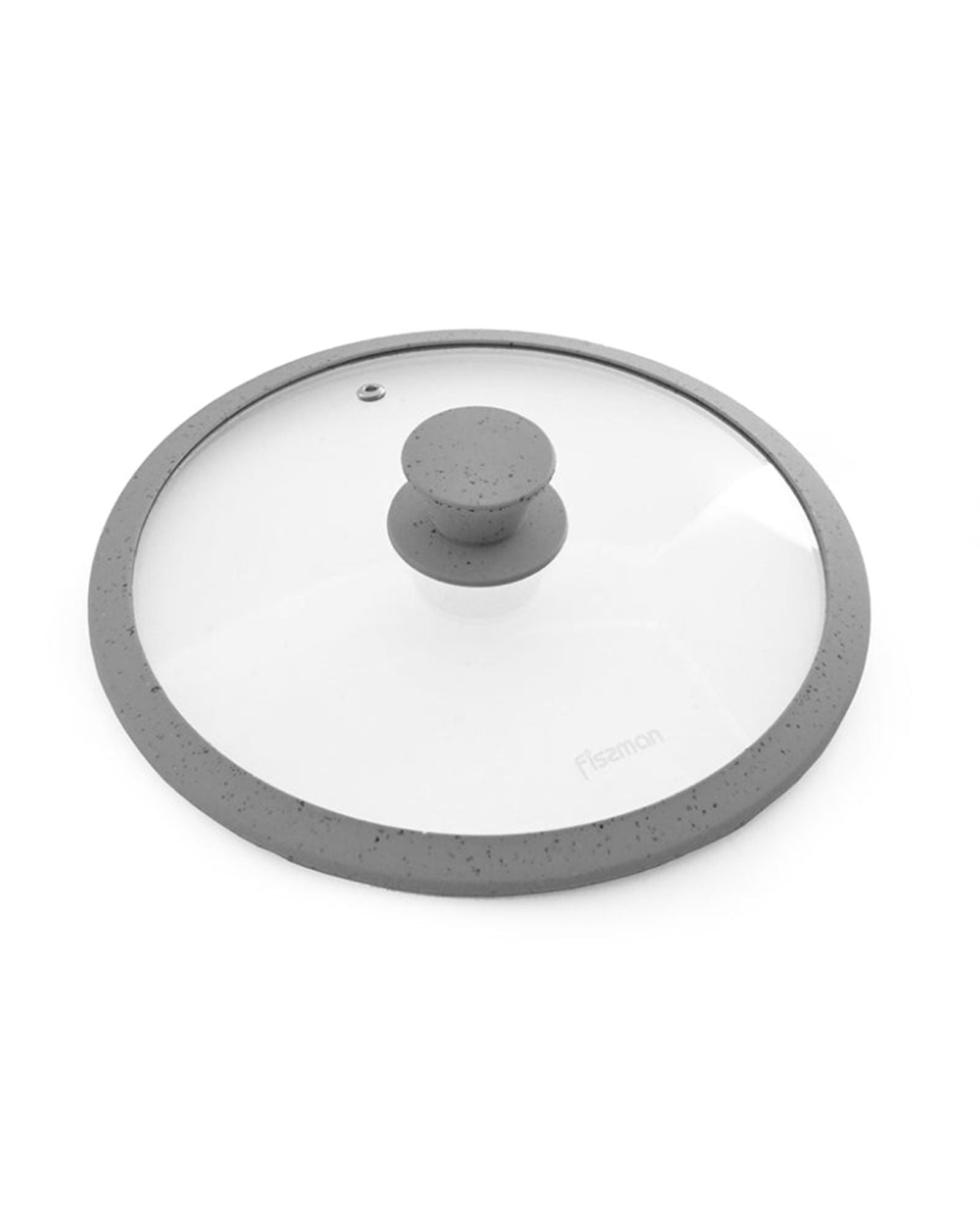أركيد فيسمان بغطاء 24 سم مع حافة سيليكون رخامية رمادية (زجاج)