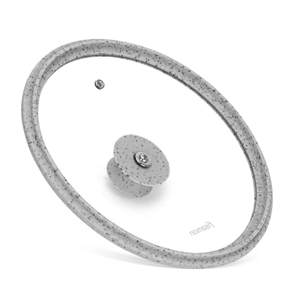 أركيد فيسمان بغطاء 24 سم مع حافة سيليكون رخامية رمادية (زجاج)