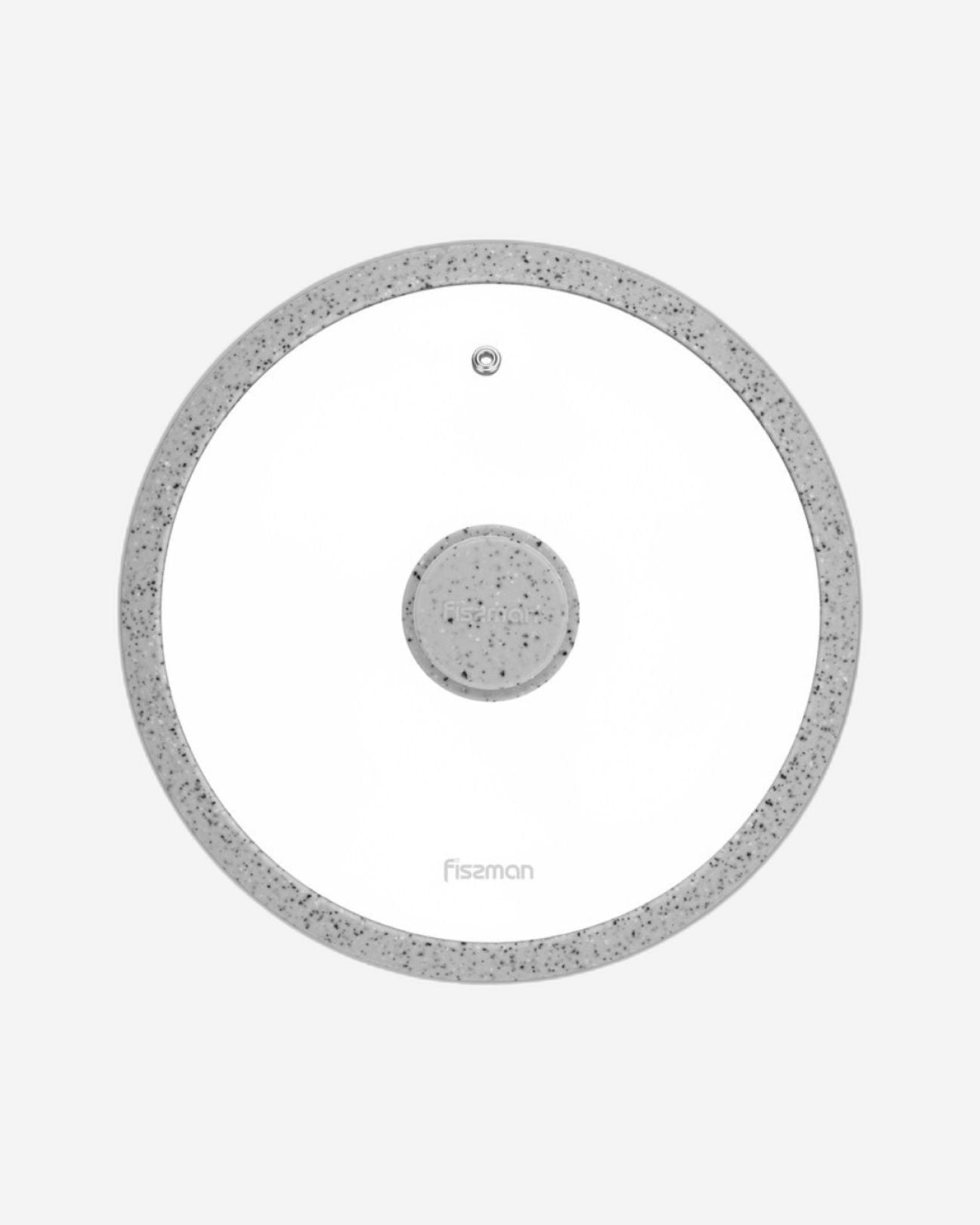 غطاء فيسمان الزجاجي 24 سم لأروقة الألعاب مع حافة سيليكون رخامية باللون الرمادي