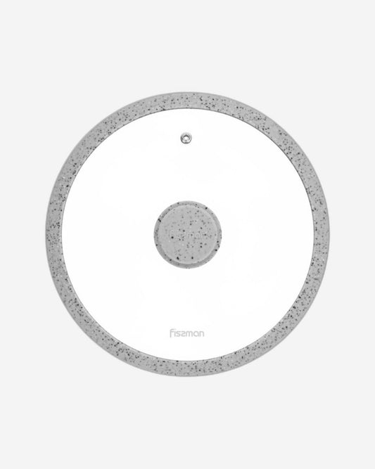 غطاء فيسمان الزجاجي 24 سم لأروقة الألعاب مع حافة سيليكون رخامية باللون الرمادي