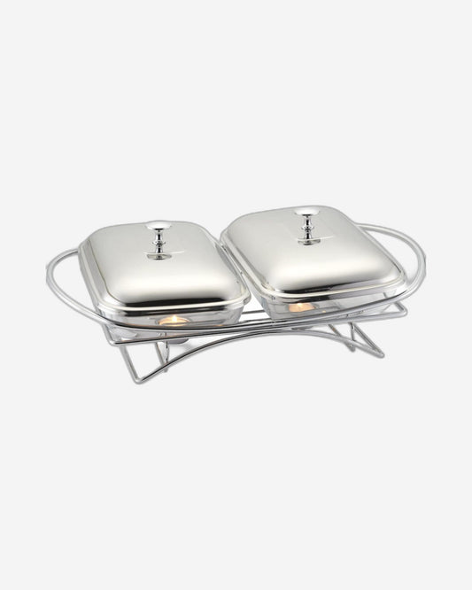 سخان طعام فولاذي من كوزين آرت - 2 × سعة 1.5 لتر - راحة مزدوجة لتسخين الطعام