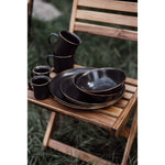 BareBones - كوب إسبرسو مطلي بالمينا بلون الفحم - مجموعة من قطعتين