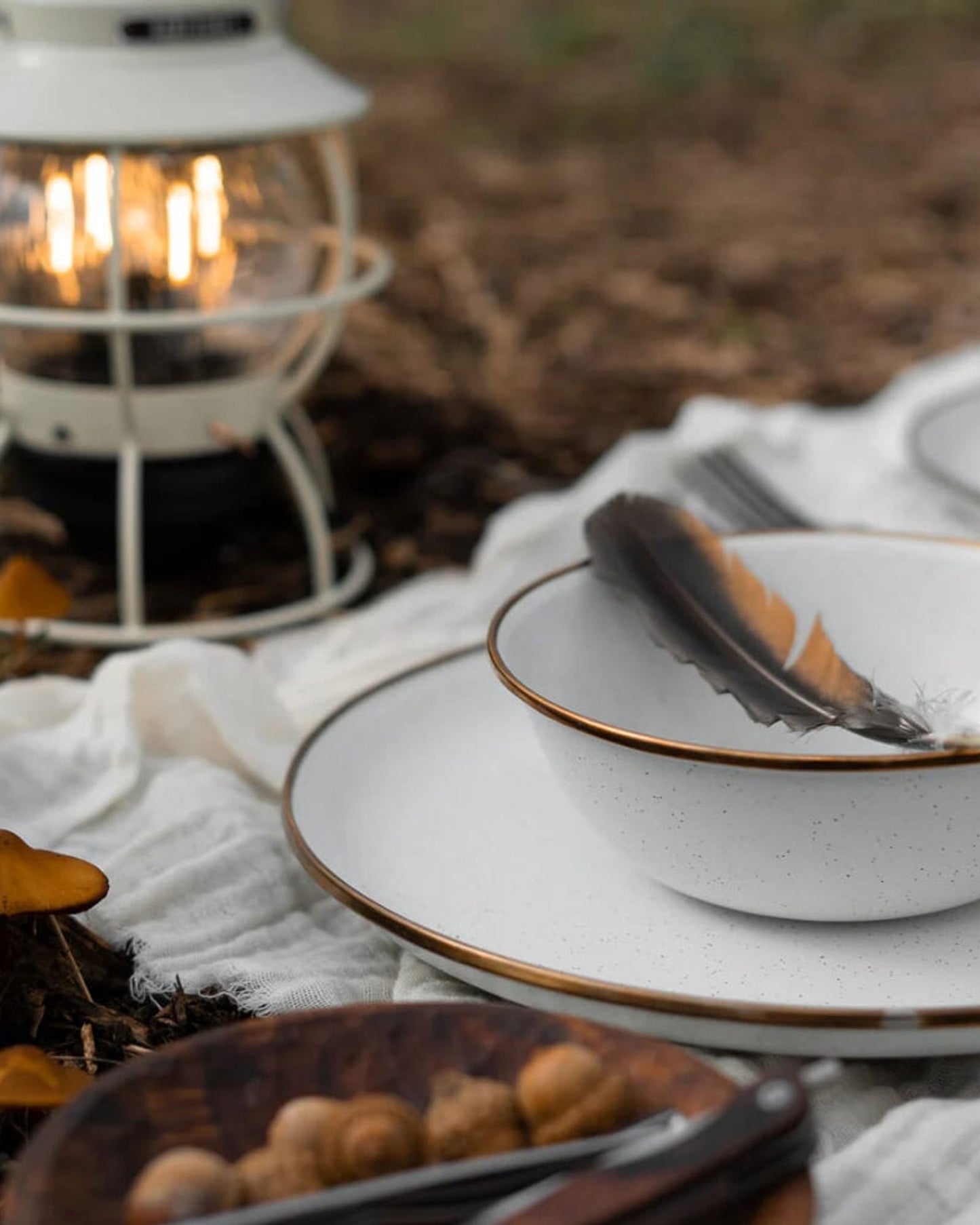 BareBones - طبق مينا بيضاوي الشكل - مجموعة من قطعتين