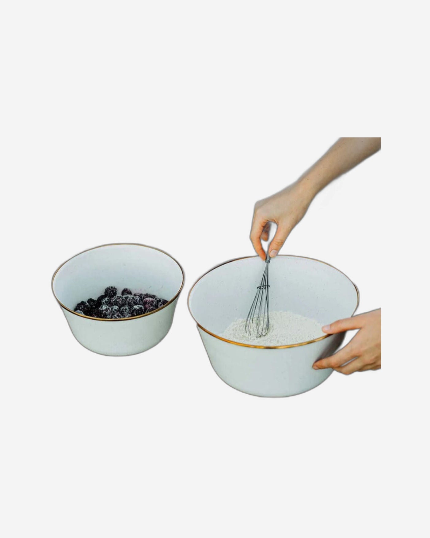 BareBones - مجموعة أوعية خلط من المينا مكونة من قطعتين على شكل قشر بيض