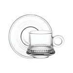 Doyalex Glass Tea Cup & Saucer Set - 190ml, 12-Pieces, Transparent (CS-058A)