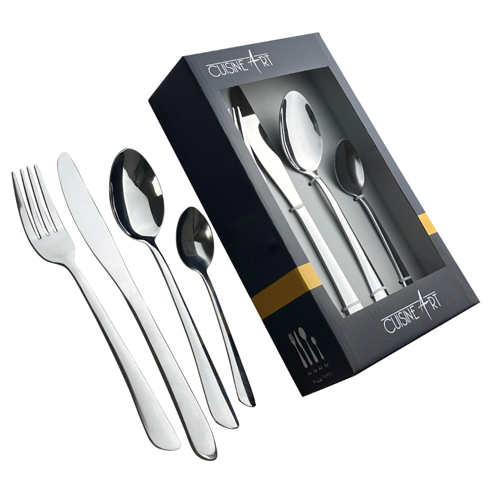 Cuisine Art Sasa 16 Piece Stainless Steel Cutlery Set, Silver