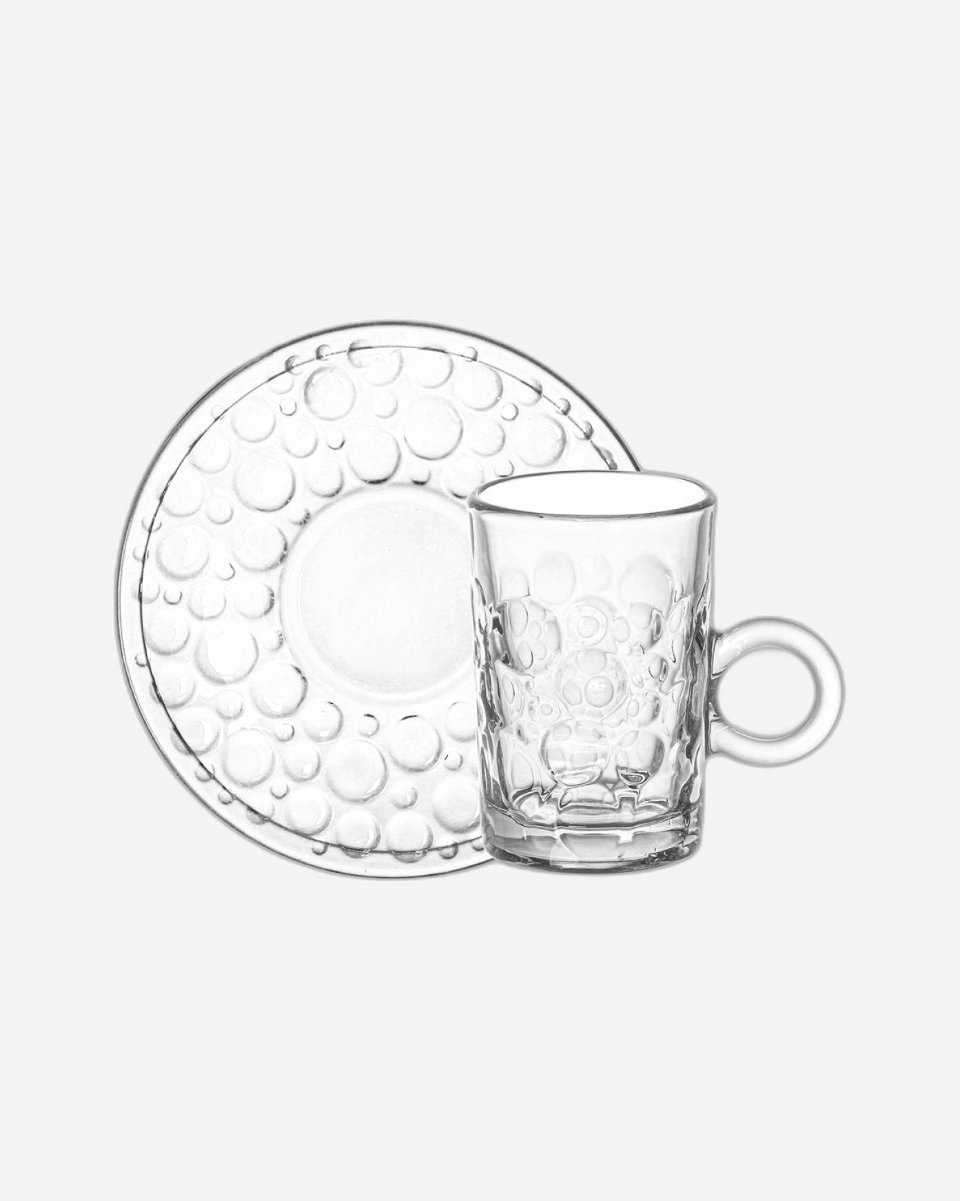 طقم فناجين شاي وصحن زجاجي من دوياليكس - ١٢٠ مل، ١٢ قطعة، شفاف (CS-158C)