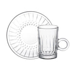 Doyalex Glass Istikan Tea Cup & Saucer Set - 120ml, 12 Pieces, Transparent  (CS-158D)