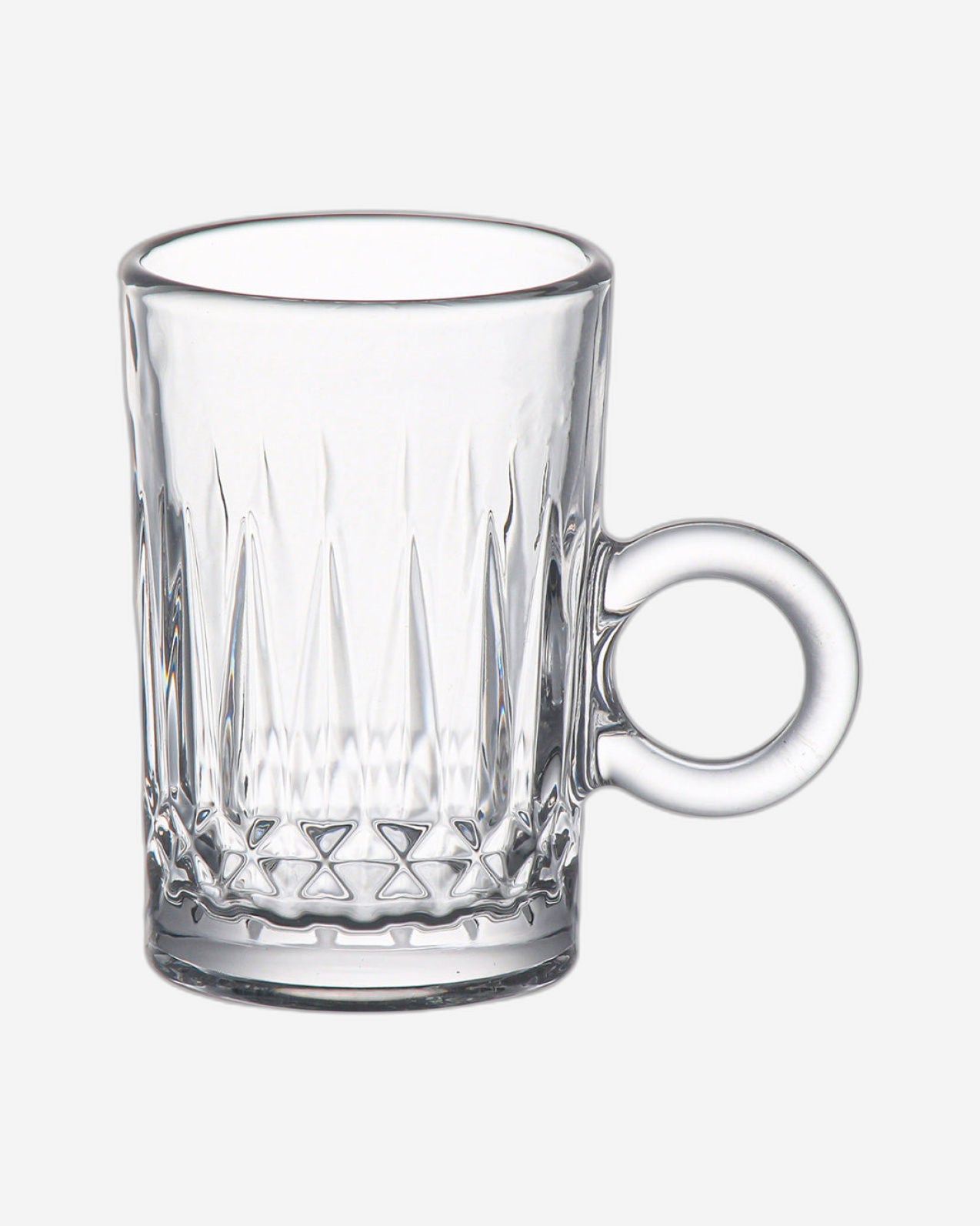 طقم فناجين شاي وصحن زجاجي من دوياليكس - ١٢٠ مل، ١٢ قطعة، شفاف (CS-158D)