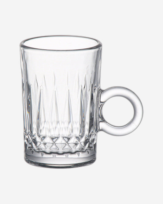 طقم فناجين شاي وصحن زجاجي من دوياليكس - ١٢٠ مل، ١٢ قطعة، شفاف (CS-158D)