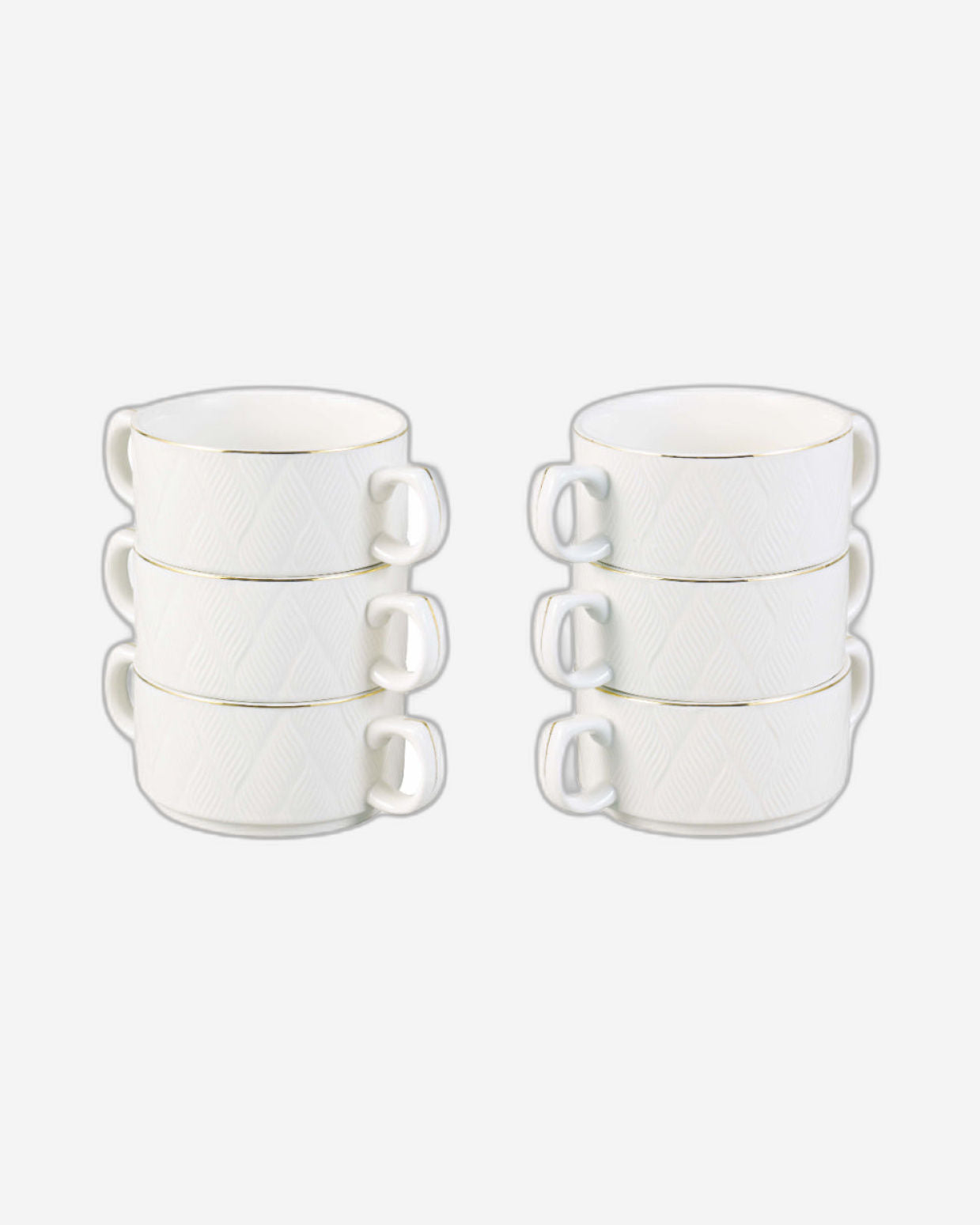 طقم شوربة شالو أمير، 16 قطعة، مع حامل ذهبي - أواني عشاء أنيقة من البورسلين الأبيض، مثالية لتناول طعام راقي، أوعية شوربة