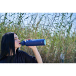 زجاجة مياه مويا "البحر الأسود" المعزولة والمستدامة، سعة 700 مل، باللون الأسود