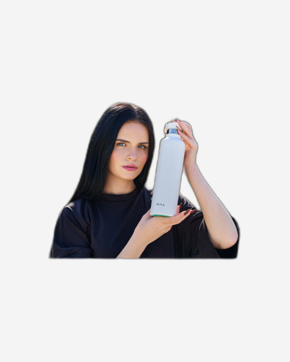 زجاجة مياه مويا "البحر الأسود" المعزولة والمستدامة، سعة 700 مل، باللون الأسود