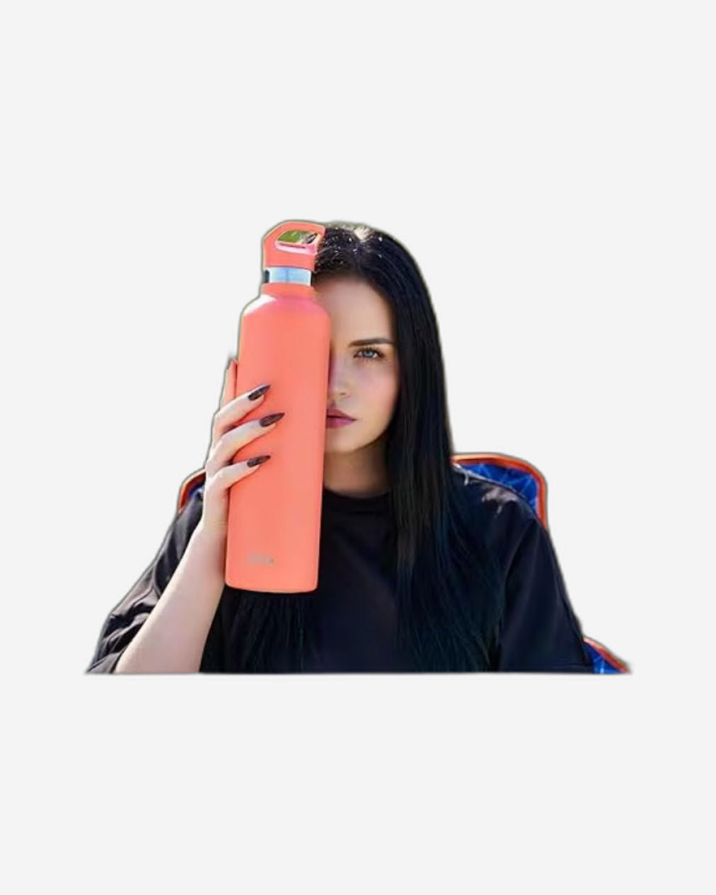 زجاجة مياه مويا "كورال ريف" المعزولة والمستدامة، سعة لتر واحد، باللون الأسود