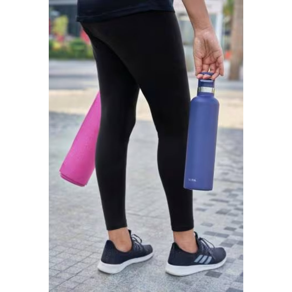 زجاجة مياه مويا "كورال ريف" المعزولة والمستدامة، سعة لتر واحد، باللون الأسود