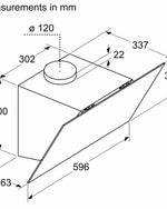 شفاط مطبخ بوش سيريز 2 مثبت على الحائط 60 سم زجاج شفاف مطبوع أسود DWK64PJ60M