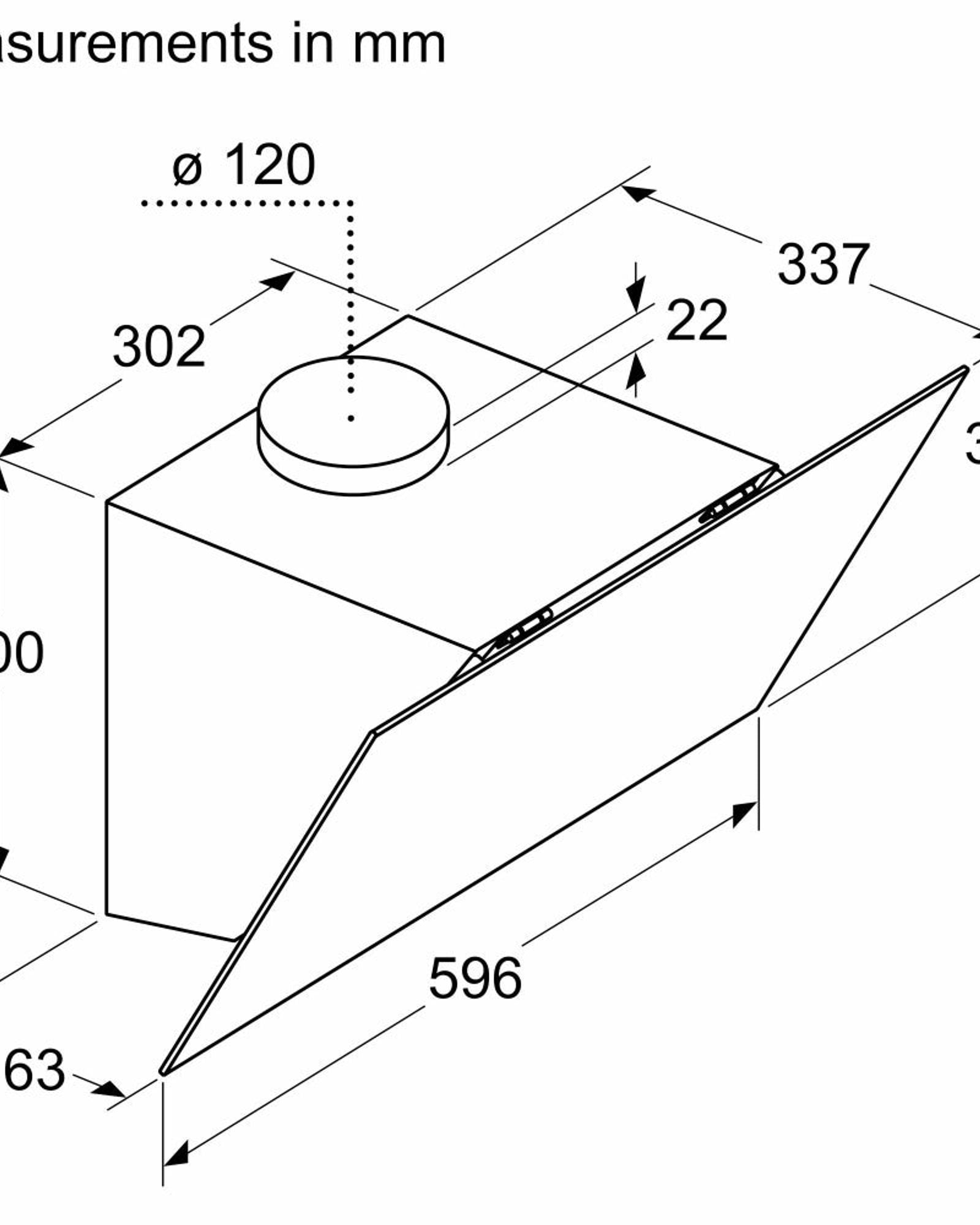 شفاط مطبخ بوش سيريز 2 مثبت على الحائط 60 سم زجاج شفاف مطبوع أسود DWK64PJ60M