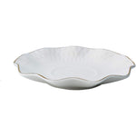 طقم فناجين قهوة وصحن من الخزف العظمي الضحل، 12 قطعة - أبيض/ذهبي، 90 مل