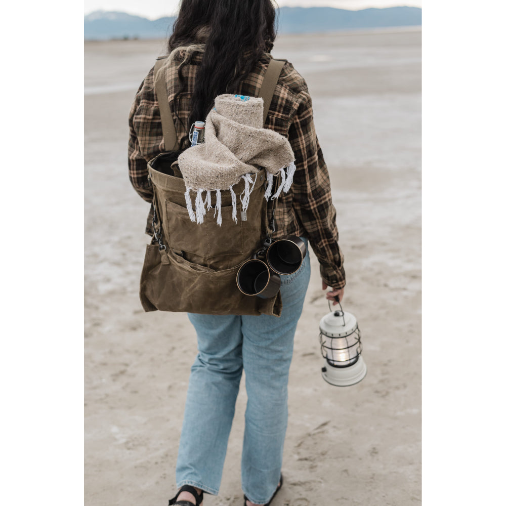 BareBones - حقيبة تجميع/قماش مشمع (كاكي غامق)