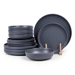 Cuisine Art UMA 12-Piece Glazed Dinner Set - Grey