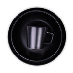 طقم عشاء من الخزف الحجري من كويزين آرت OLA، مكون من 16 قطعة - أسود