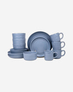 Cuisine Art 16-Piece Stoneware Dinner Set - Cyan