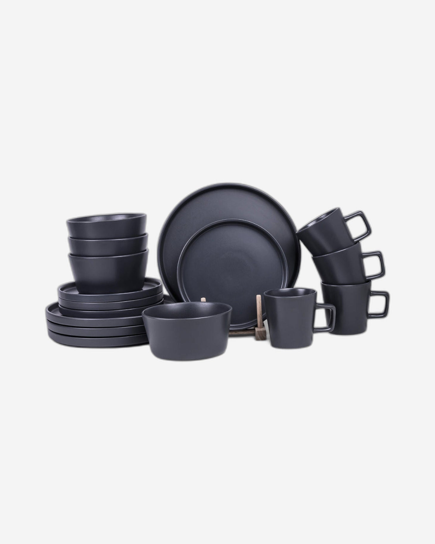 طقم عشاء سيراميكي من كويزين آرت سيرا، 16 قطعة - رمادي