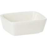 طقم تقديم توابل من البورسلين الضحل، مكون من 3 أطباق مع طبق طويل، أبيض - طقم تقديم أنيق للصلصات والتوابل والمزيد