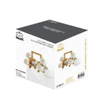 طقم شالو الأنيق من البورسلين والخيزران، مكون من 6 أكواب و6 أطباق، مع حامل، سعة 180 مل