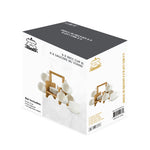 طقم شالو الأنيق من البورسلين والخيزران، مكون من 6 أكواب و6 أطباق، مع حامل، سعة 90 مل