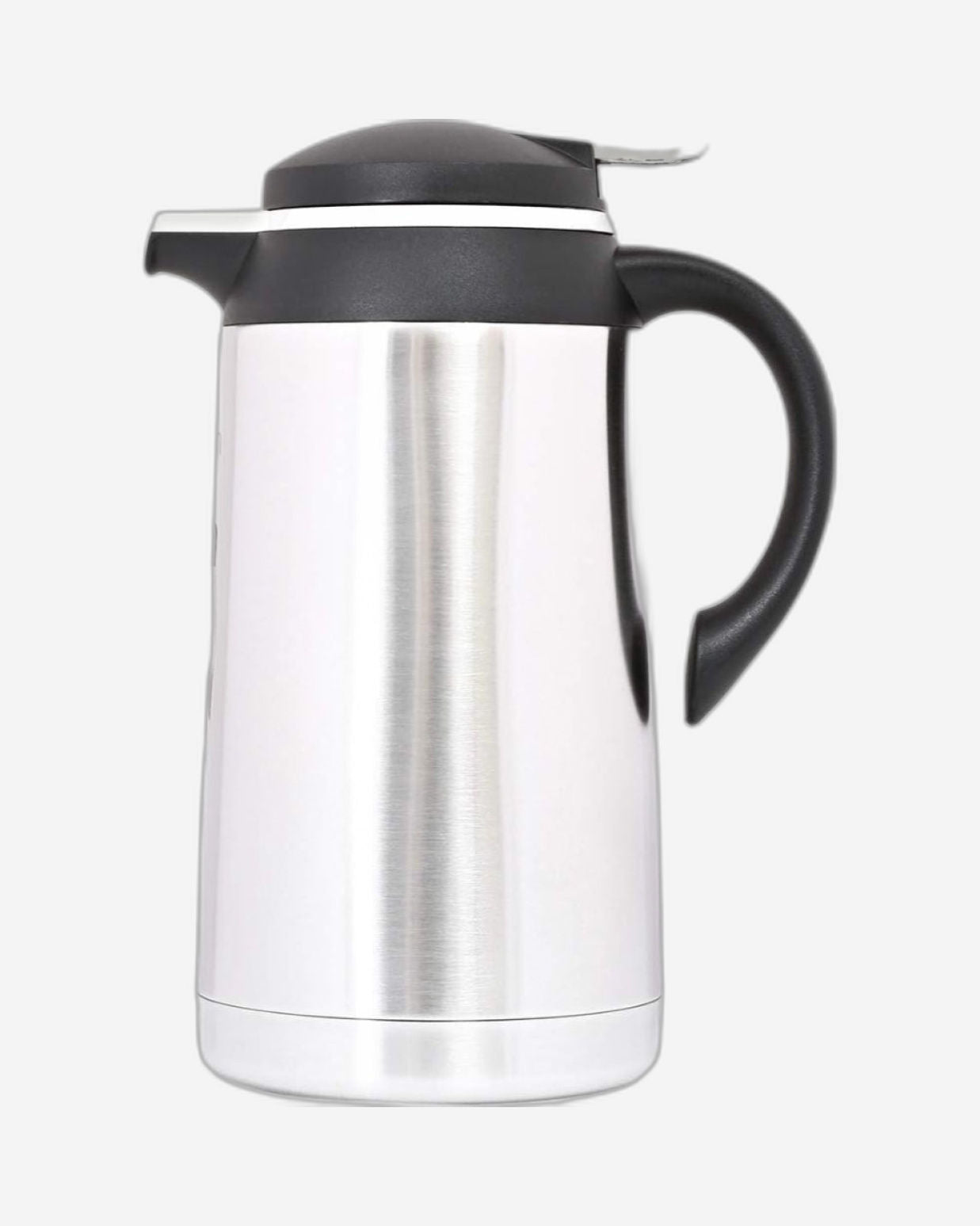 قارورة نيسان ريجال من الفولاذ المقاوم للصدأ، سعة ١٫٩ لتر - فضي/أسود | قارورة متينة مزدوجة الجدار معزولة بالتفريغ للمشروبات الساخنة والباردة