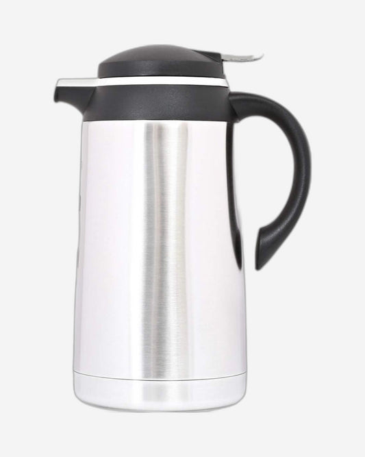 قارورة نيسان ريجال من الفولاذ المقاوم للصدأ، سعة ١٫٩ لتر - فضي/أسود | قارورة متينة مزدوجة الجدار معزولة بالتفريغ للمشروبات الساخنة والباردة