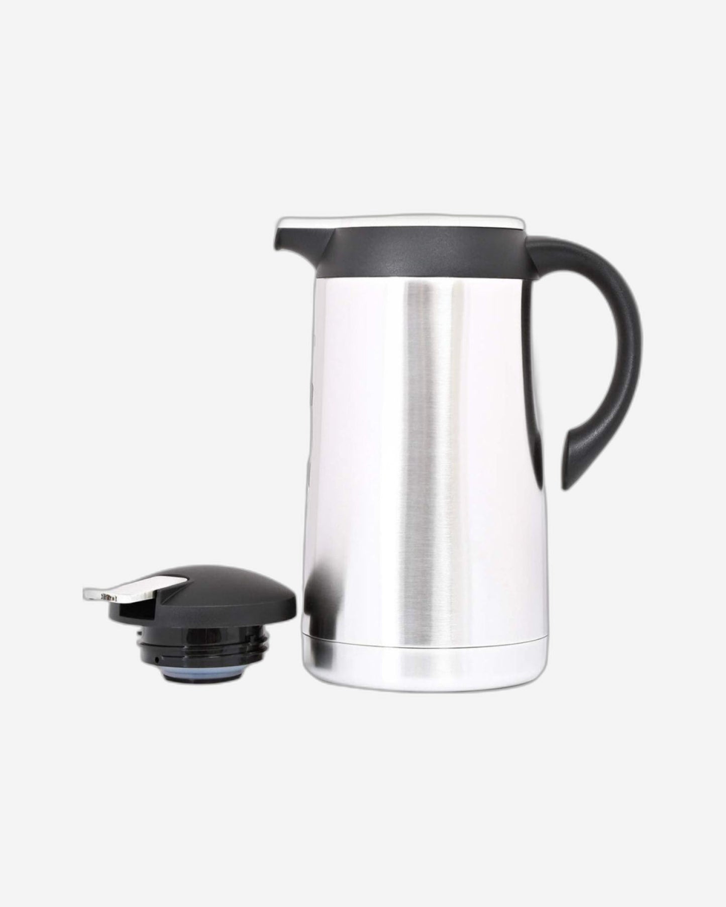 قارورة نيسان ريجال من الفولاذ المقاوم للصدأ، سعة ١٫٩ لتر - فضي/أسود | قارورة متينة مزدوجة الجدار معزولة بالتفريغ للمشروبات الساخنة والباردة