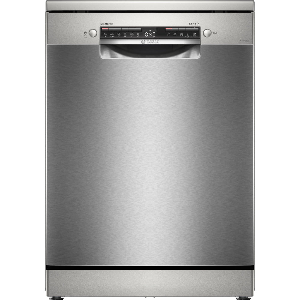 Bosch Series 4  Free-Standing Dishwasher 60 cm  14 place settings  Home Connect Remote Monitoring and Control1 Year Manufacturing Warranty  SMS4ECI26M Brushed steel anti-fingerprint
