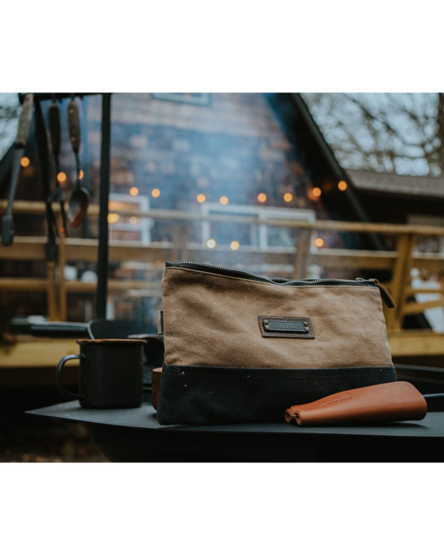 BareBones - حقيبة نيلوم صغيرة بسحاب (كاكي)