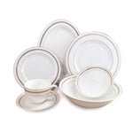 Shallow New Bone China Dinner Set - Ayan, 32 Pieces, White