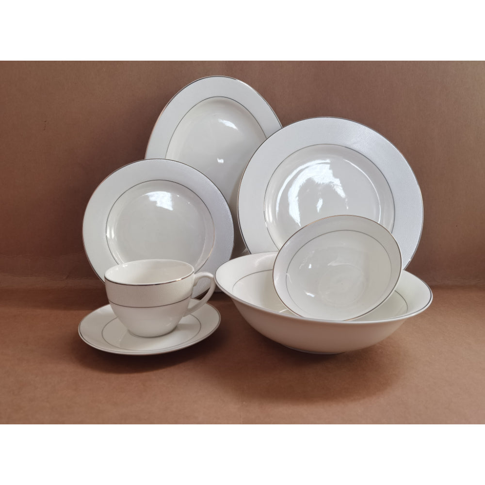 طقم عشاء شالو نيو بون تشاينا - جافا، 32 قطعة، أبيض