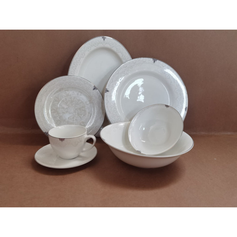 طقم عشاء شالو نيو بون تشاينا - ليلى، 32 قطعة، أبيض