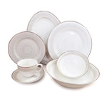 Shallow New Bone China Dinner Set - Suzy, 32 Pieces, White