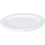 طقم عشاء مطلي بالذهب من الخزف العظمي الضحل - 47 قطعة، أبيض