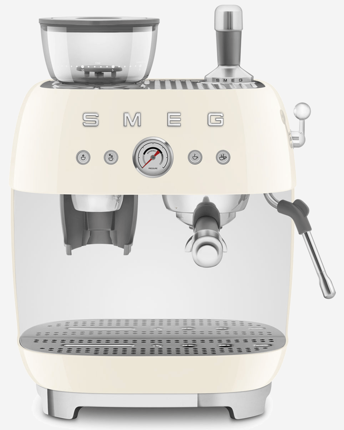 SMEG Espresso Coffee Machine with Grinder Cream - EGF03CRUK
