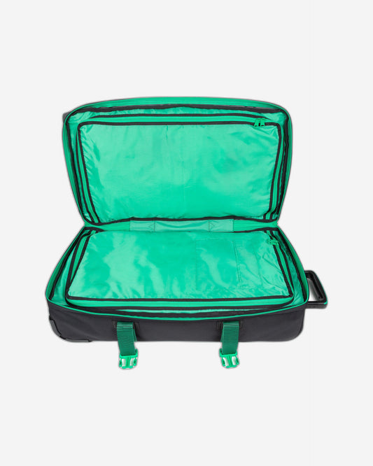 حقيبة سفر إيستباك ترانفرز إم كونتراست سترايب سوداء متوسطة الحجم بعجلات - EK00062L9J41