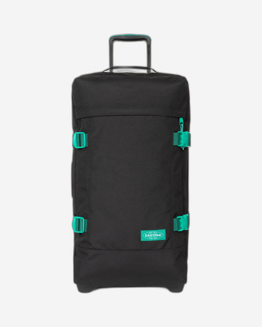 حقيبة سفر إيستباك ترانفرز إل كونتراست سترايب سوداء كبيرة بعجلات - EK00063L9J41