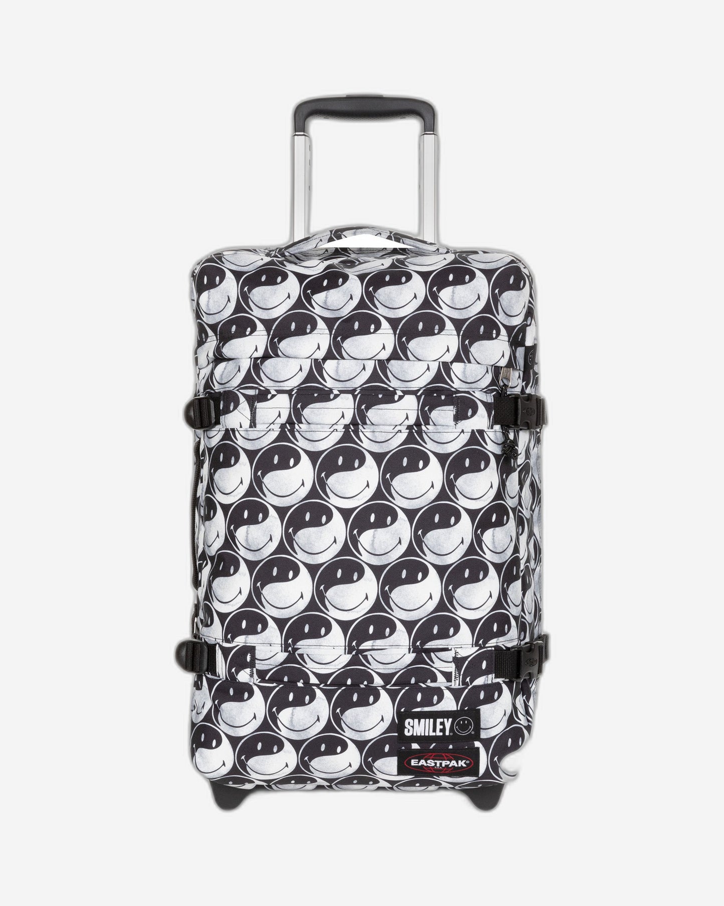 حقيبة سفر إيست باك ترانزيت إس سمايلي واي واي صغيرة ناعمة باللون الأسود - EK0A5BA75K21
